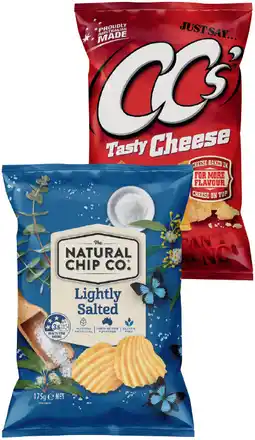 IGA The Natural Chip Co. Chips or CC’s Corn Chips 175g Selected Varieties offer