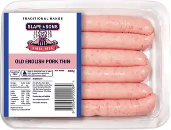 IGA Slape & Sons Old English Pork Thin Sausages offer