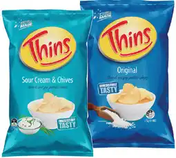 IGA Thins Chips 150‑175g Selected Varieties offer
