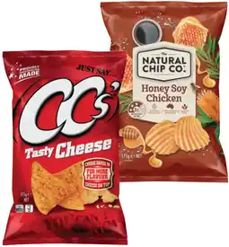IGA CC’s Corn Chips, The Natural Chip Co. or French Fries 175g Selected Varieties offer