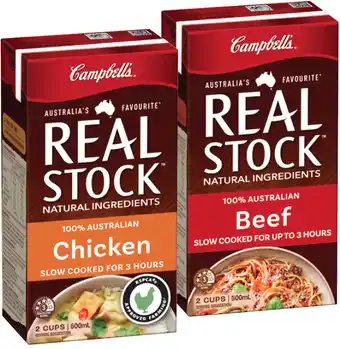 IGA Campbell’s Real Stock Selected Varieties offer