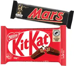 IGA Nestlé Medium Bars, Mars Medium Bars 35‑50g or Darrell Lea Choc Logs 3 Pack Selected Varieties offer