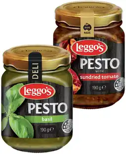 IGA Leggo’s Basil Pesto or Sundried Tomato Pesto 190g offer