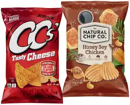 IGA CC’s Corn Chips, The Natural Chip Co. or Samboy Potato Chips 175g Selected Varieties offer