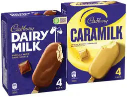 IGA Cadbury Ice Cream Sticks 4 Pack or Minis 6 Pack Selected Varieties offer