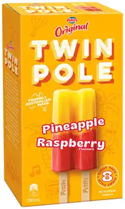 IGA Peters Original Twin Pole 8 Pack or LiL’ Pops Ice Cream 9 Pack Selected Varieties offer