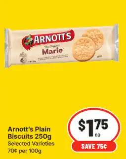 IGA Arnotts Plain Biscuits Selected Varieties offer