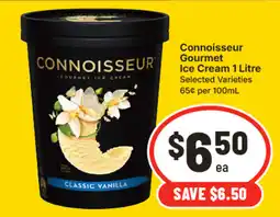 IGA Connoisseur Gourmet Ice Cream Selected Varieties offer