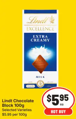 IGA Lindt Chocolate Block offer
