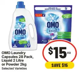 IGA OMO Laundry Capsules Liquid or Powder offer