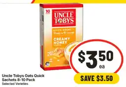 IGA Uncle Tobys Oats Quick Sachets offer