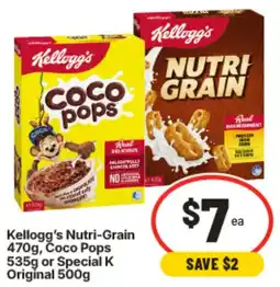 IGA Kelloggs Nutri Grain Coco Pops or Special K Original offer
