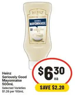 IGA Heinz Seriously Good Mayonnaise offer