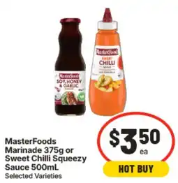 IGA MasterFoods Marinade or Sweet Chilli Squeezy Sauce offer