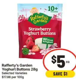 IGA Raffertys Garden Yoghurt Buttons offer