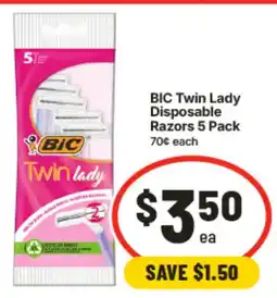 IGA Bic twin lady disposable razors offer
