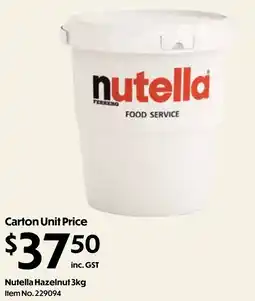 Campbells Wholesale Nutella Hazelnut offer