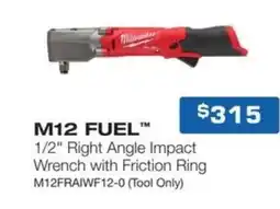 Burson Auto Parts M12 fuel 1/2 right angle impact wrench with friction ring m12fraiwf12 0 offer