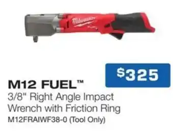M12 fuel 3/8 right angle impact wrench with friction ring m12fraiwf38 0