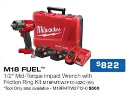 Burson Auto Parts M18 fuel 1/2 midtorque impact wrench with friction ring kit m18fmtiw2f12 502c offer