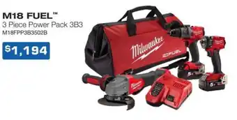 M18 fuel 3 piece power pack 3b3 m18fpp3b3502b