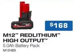 Burson Auto Parts M12 redlithium high output 5.0ah battery pack m12hb5 offer