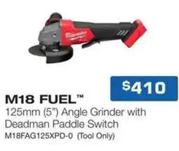 Burson Auto Parts M18 fuel 5 angle grinder with deadman paddle switch offer