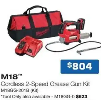 M18 cordless 2 speed grease gun kit m18gg 201b