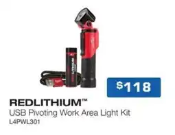 Burson Auto Parts Redlithium usb pivoting work area light kit l4pwl301 offer