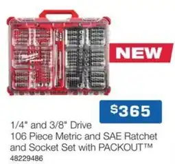 Burson Auto Parts 1/4 and 3/8 Drive 106 Piece Metric and SAE Ratchet and Socket Set with PACKOUT offer