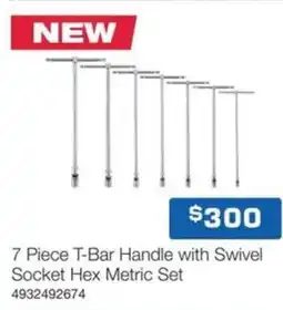 Burson Auto Parts T Bar Handle with Swivel Socket Hex Metric Set offer