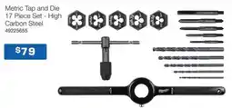 Burson Auto Parts Metric Tap and Die 17 Piece Set High Carbon Steel offer