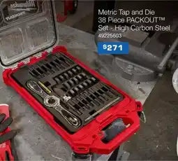 Burson Auto Parts Metric tap and die 38 piece packout set high carbon steel offer