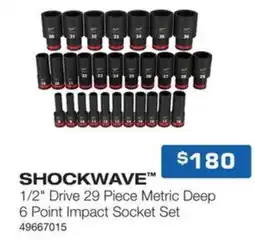 Burson Auto Parts Shockwave 1/2 drive 29 piece metric deep 6 point impact socket set offer