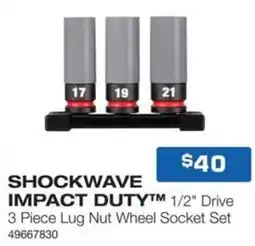 Burson Auto Parts Shockwave impact duty 1/2 drive 3 piece lug nut wheel socket set offer