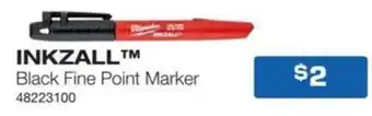Inkzall black fine point marker