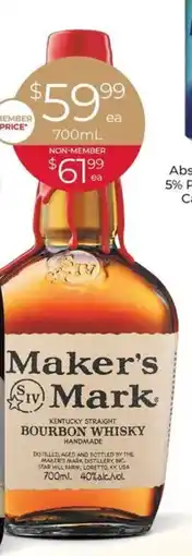 Porters Maker's Mark Bourbon Whisky offer