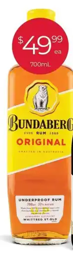 Porters Bundaberg Original Rum offer