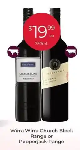 Porters Wirra Wirra Church Block Range or Pepperjack Range offer