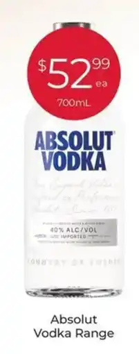 Porters Absolut Vodka Range offer