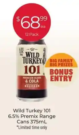 Porters Wild Turkey 101 6.5% Premix Range Cans offer