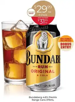 Porters Bundaberg 4.6% Premix Range Cans offer