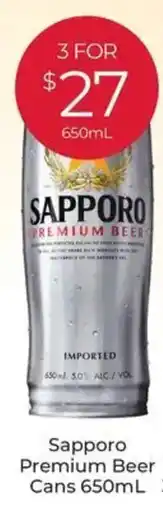 Porters Sapporo Premium Beer Cans offer