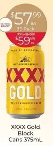 Porters XXXX Gold Block Cans offer