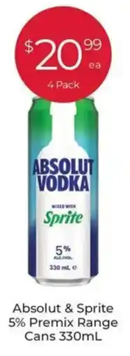 Porters Absolut & Sprite 5% Premix Range Cans offer