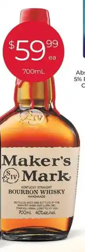Porters Makers Mark Bourbon Whisky offer