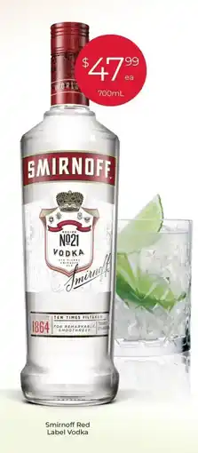 Porters Smirnoff Red Label Vodka offer