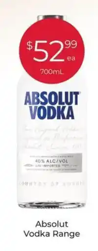Porters Absolut Vodka Range offer