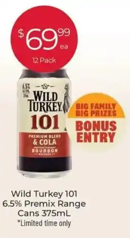 Porters Wild Turkey 101 6.5% Premix Range Cans offer
