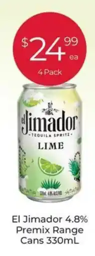 Porters El Jimador 4.8% Premix Range Cans offer